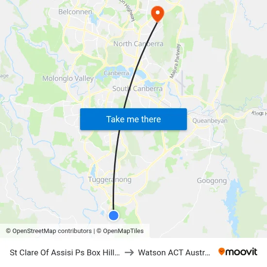 St Clare Of Assisi Ps Box Hill Av to Watson ACT Australia map