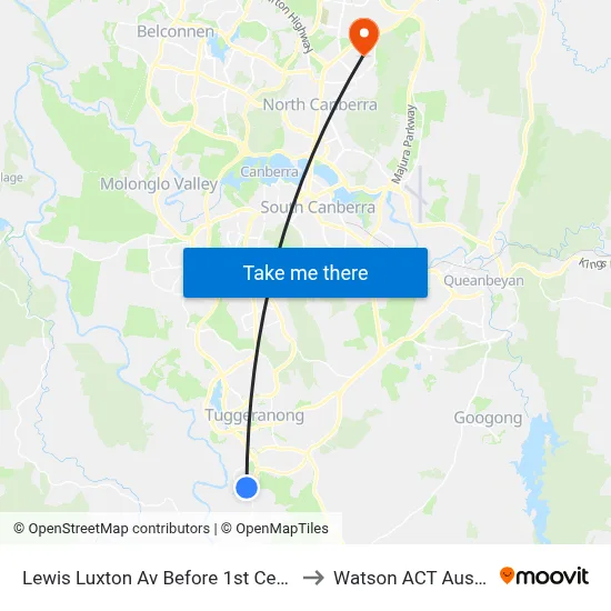 Lewis Luxton Av Before 1st Cerutty Cr to Watson ACT Australia map
