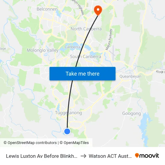 Lewis Luxton Av Before Blinkhorn Pl to Watson ACT Australia map