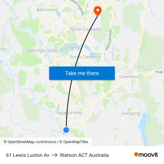 61 Lewis Luxton Av to Watson ACT Australia map