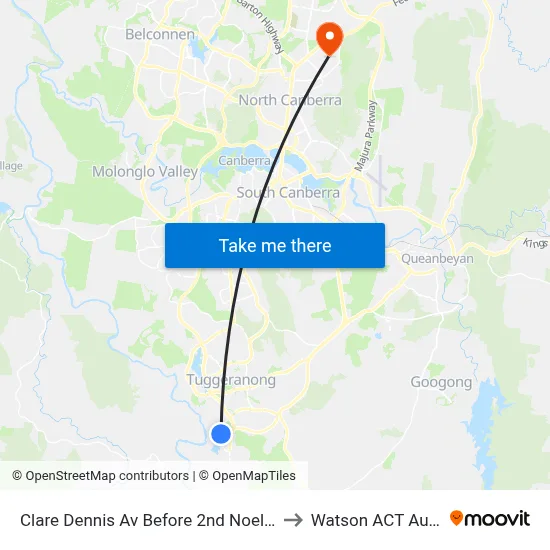 Clare Dennis Av Before 2nd Noel Ryan Gdn to Watson ACT Australia map