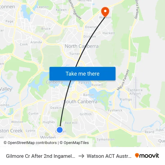 Gilmore Cr After 2nd Ingamells St to Watson ACT Australia map