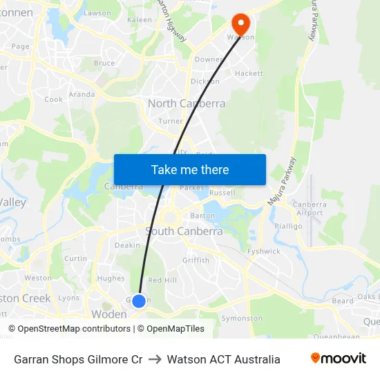 Garran Shops Gilmore Cr to Watson ACT Australia map