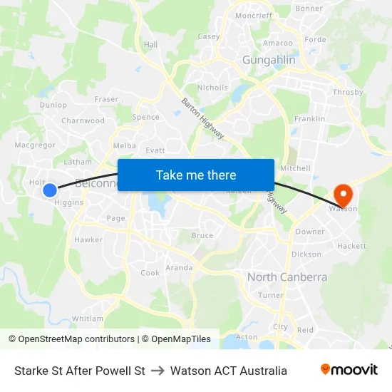 Starke St After Powell St to Watson ACT Australia map