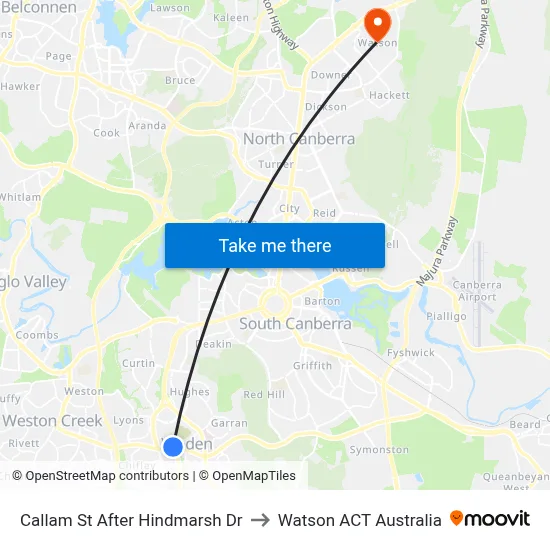 Callam St After Hindmarsh Dr to Watson ACT Australia map