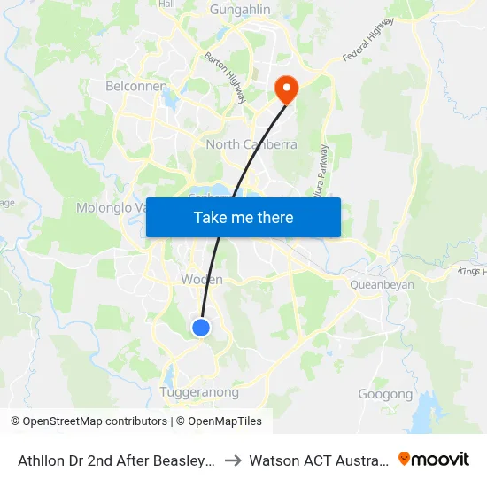 Athllon Dr 2nd After Beasley St to Watson ACT Australia map