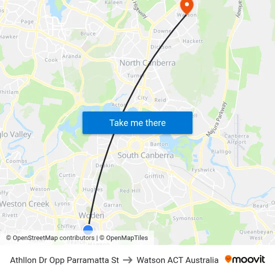 Athllon Dr Opp Parramatta St to Watson ACT Australia map