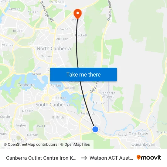 Canberra Outlet Centre Iron Knob St to Watson ACT Australia map