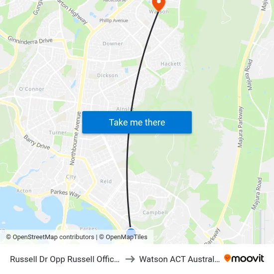 Russell Dr Opp Russell Offices to Watson ACT Australia map