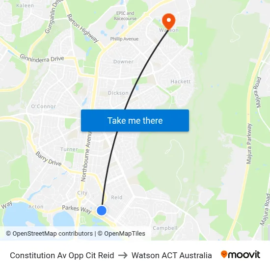 Constitution Av Opp Cit Reid to Watson ACT Australia map