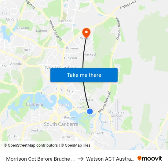 Morrison Cct Before Bruche Rd to Watson ACT Australia map