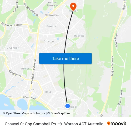 Chauvel St Opp Campbell Ps to Watson ACT Australia map