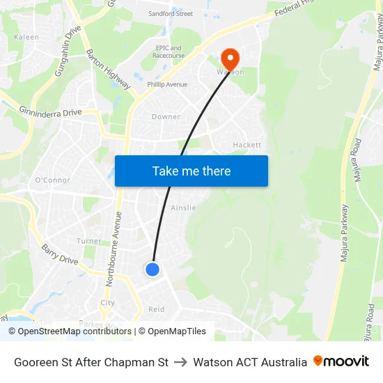 Gooreen St After Chapman St to Watson ACT Australia map