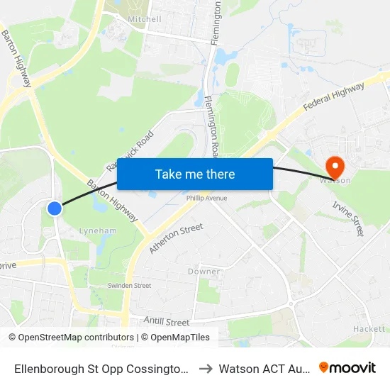 Ellenborough St Opp Cossington Smith St to Watson ACT Australia map