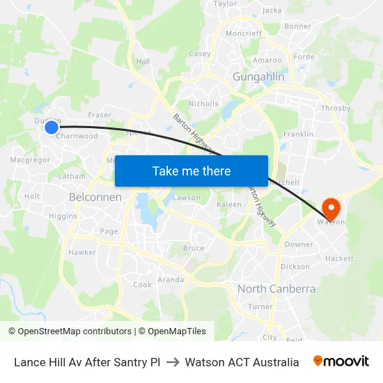 Lance Hill Av After Santry Pl to Watson ACT Australia map
