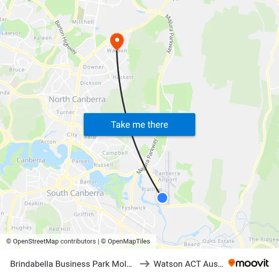 Brindabella Business Park Molonglo Dr to Watson ACT Australia map