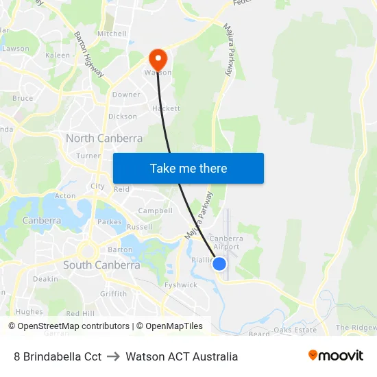 8 Brindabella Cct to Watson ACT Australia map