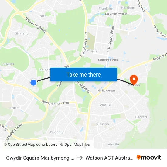 Gwydir Square Maribyrnong Av to Watson ACT Australia map