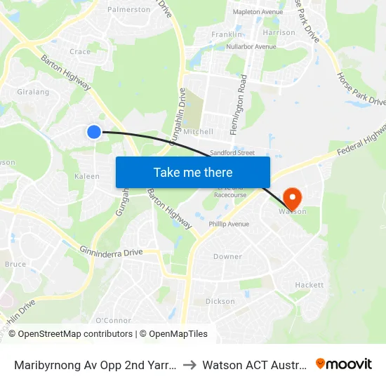 Maribyrnong Av Opp 2nd Yarra St to Watson ACT Australia map