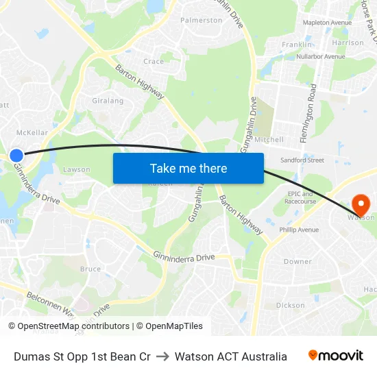 Dumas St Opp 1st Bean Cr to Watson ACT Australia map