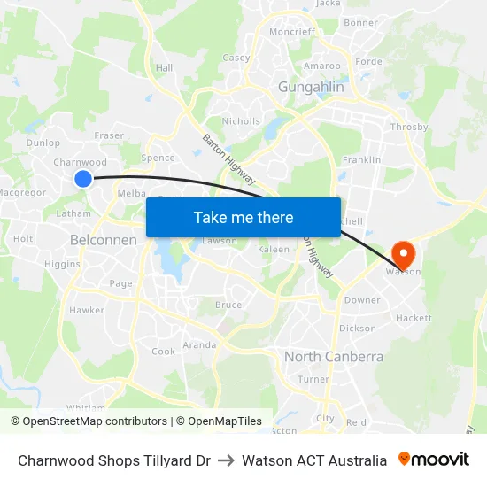 Charnwood Shops Tillyard Dr to Watson ACT Australia map