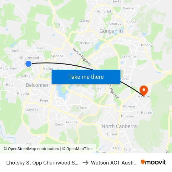 Lhotsky St Opp Charnwood Shops to Watson ACT Australia map