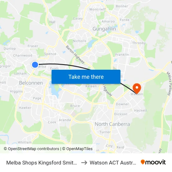 Melba Shops Kingsford Smith Dr to Watson ACT Australia map
