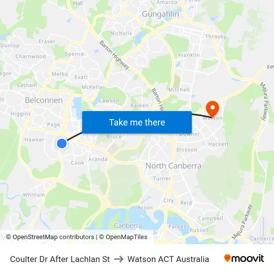 Coulter Dr After Lachlan St to Watson ACT Australia map