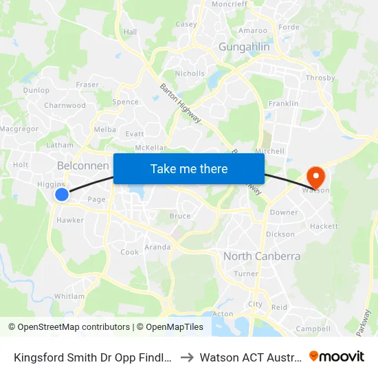 Kingsford Smith Dr Opp Findlay St to Watson ACT Australia map
