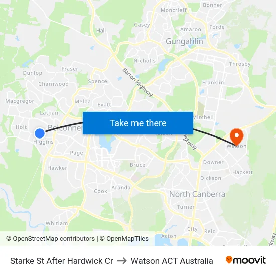 Starke St After Hardwick Cr to Watson ACT Australia map