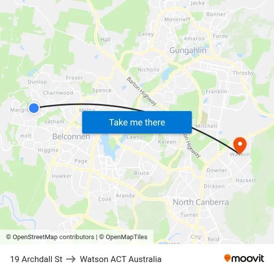 19 Archdall St to Watson ACT Australia map