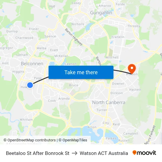 Beetaloo St After Bonrook St to Watson ACT Australia map