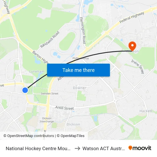 National Hockey Centre Mouat St to Watson ACT Australia map