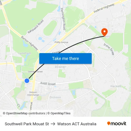 Southwell Park Mouat St to Watson ACT Australia map