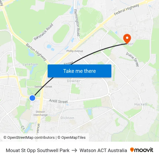 Mouat St Opp Southwell Park to Watson ACT Australia map