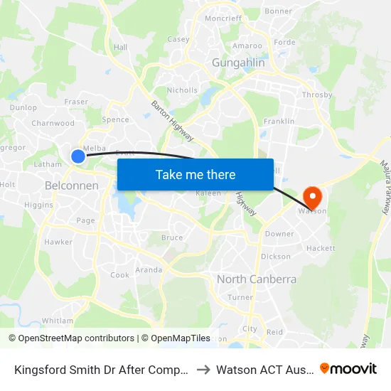 Kingsford Smith Dr After Companion Cr to Watson ACT Australia map