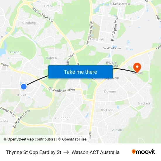Thynne St Opp Eardley St to Watson ACT Australia map