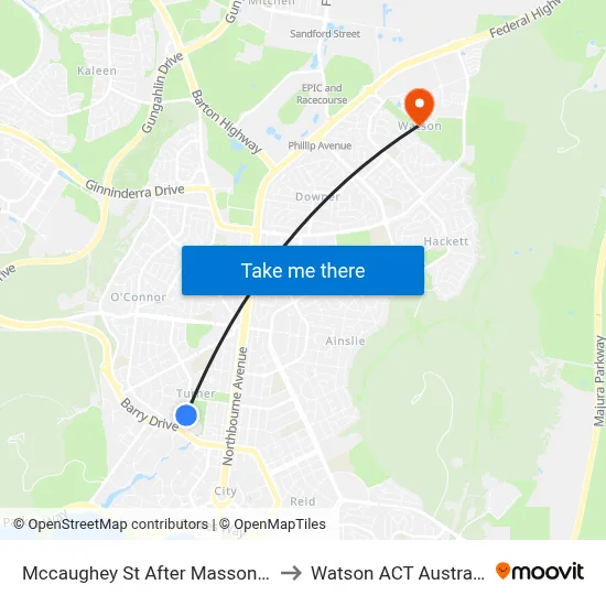 Mccaughey St After Masson St to Watson ACT Australia map
