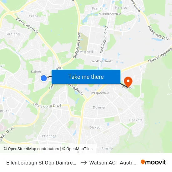 Ellenborough St Opp Daintree Cr to Watson ACT Australia map