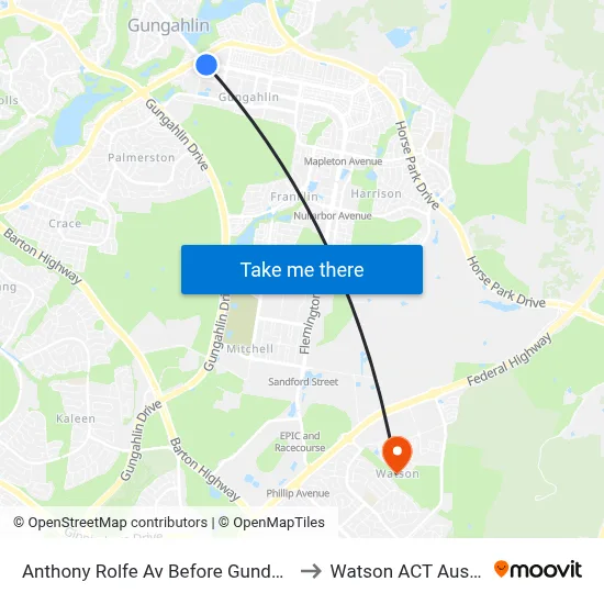 Anthony Rolfe Av Before Gundaroo Rd to Watson ACT Australia map