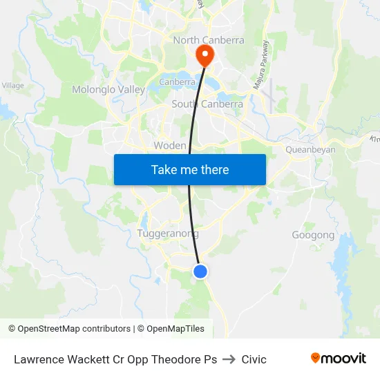 Lawrence Wackett Cr Opp Theodore Ps to Civic map