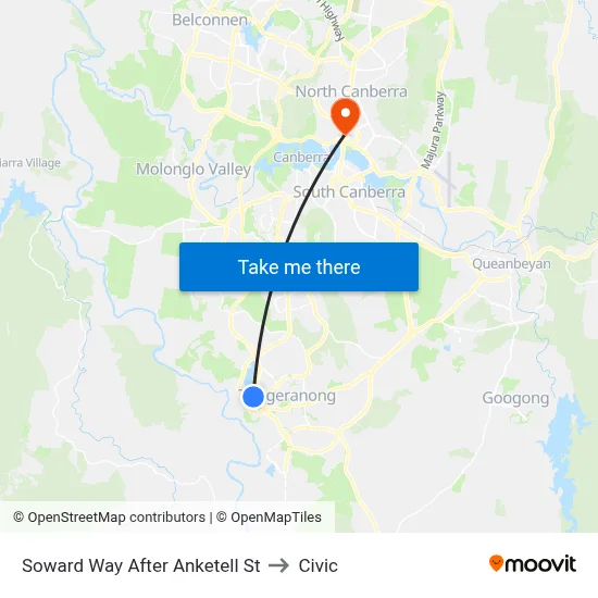 Soward Way After Anketell St to Civic map
