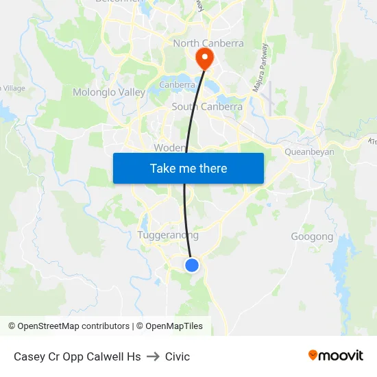 Casey Cr Opp Calwell Hs to Civic map