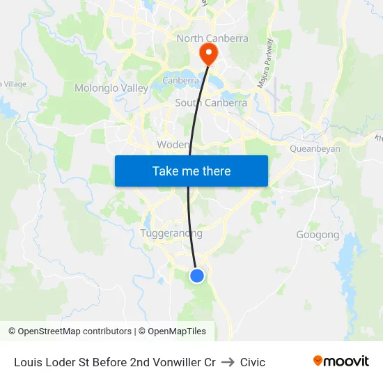 Louis Loder St Before 2nd Vonwiller Cr to Civic map