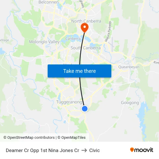Deamer Cr Opp 1st Nina Jones Cr to Civic map