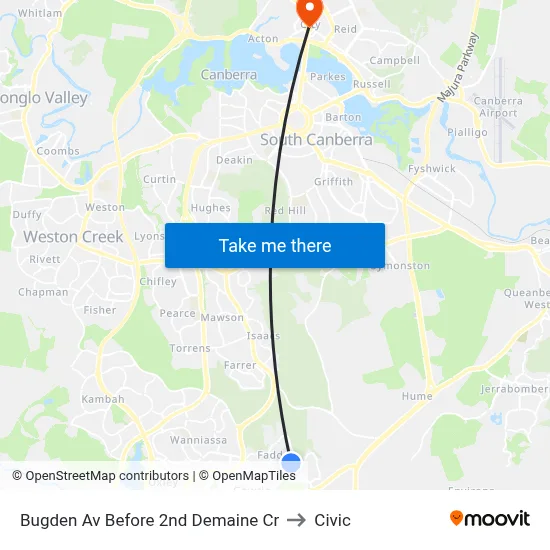 Bugden Av Before 2nd Demaine Cr to Civic map
