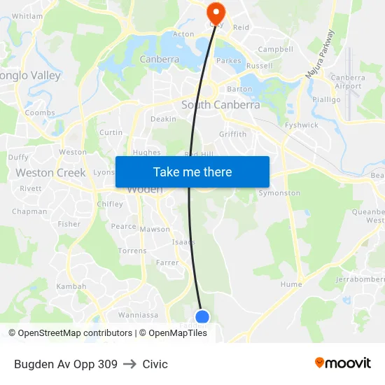 Bugden Av Opp 309 to Civic map