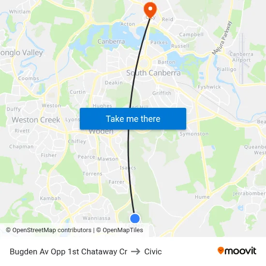 Bugden Av Opp 1st Chataway Cr to Civic map