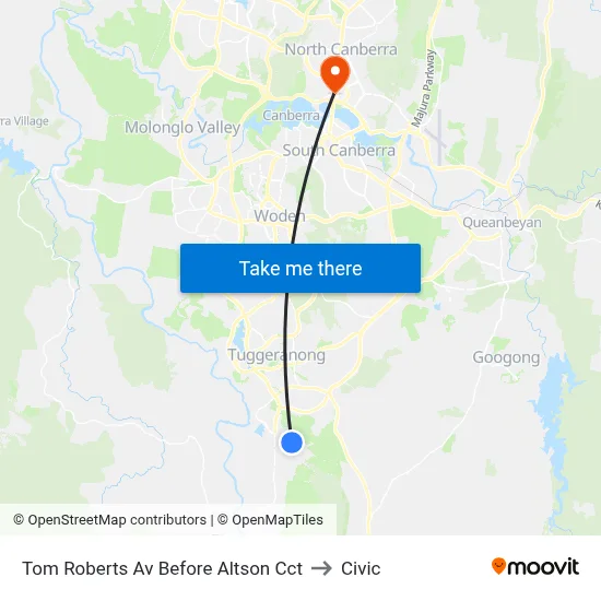 Tom Roberts Av Before Altson Cct to Civic map
