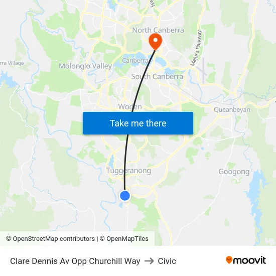 Clare Dennis Av Opp Churchill Way to Civic map